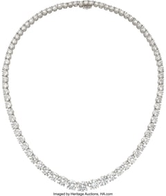 55330: Diamond, Platinum Necklace  Stones: Round brilli