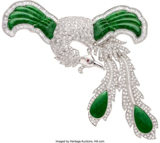 55085: Fred Chong Jadeite Jade, Diamond, Ruby,  White G