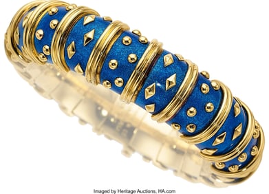 55088: Schlumberger for Tiffany & Co. Enamel,  Gold Bra