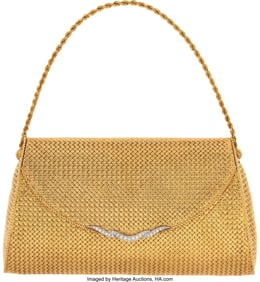 55011: Van Cleef & Arpels Diamond, Platinum, Gold Purse