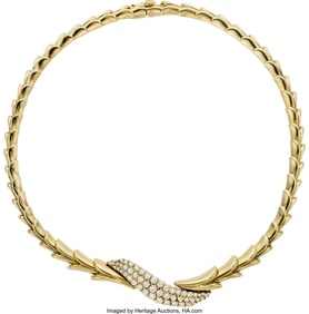 55014: Jose Hess Diamond, Gold Necklace  Stones: Full-c