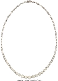 55255: Diamond, White Gold Necklace  Stones: Round bril