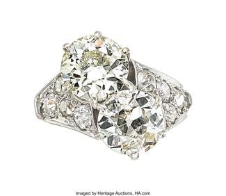 55342: Art Deco Diamond, Platinum,  Palladium-Topped Go