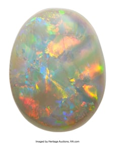 55176: 20.50 ct Opal  Shape: Oval double cabochon Measu