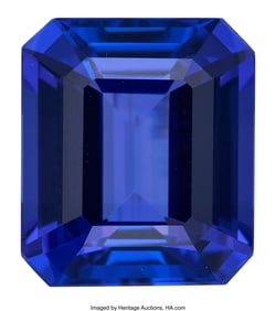 55177: 19.39 ct Tanzanite  Shape: Emerald-cut Measureme
