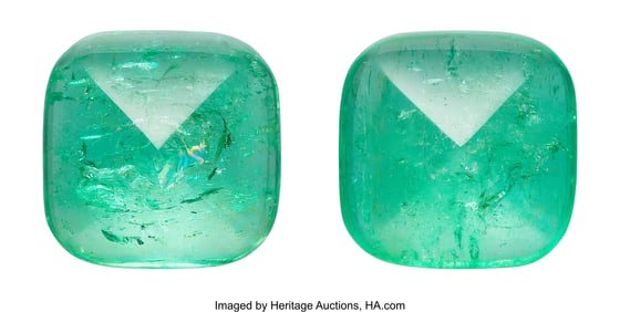 55179: 32.35 ct Colombian Emeralds  Shape: Sugarloaf ca