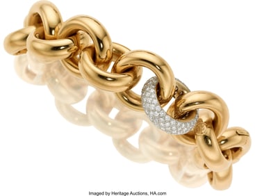 55025: Diamond, Gold Bracelet  Stones: Full-cut diamond