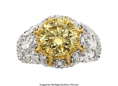 55100: Brownish Greenish Yellow Diamond,  Diamond, Gold