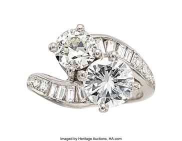 55352: Diamond, Platinum Ring  Stones: Round brilliant-