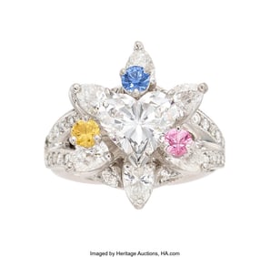 55355: Diamond, Multi-Color Sapphire, Platinum,  White