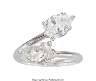 55103: Diamond, Platinum Ring   Stones: Pear-shaped dia