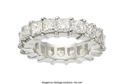 55359: Diamond, Platinum Eternity Band  Stones: Square-
