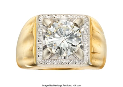 55186: Diamond, Gold Ring   Stones: Round brilliant-cut