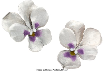 55035: JAR Gold, Aluminum Earrings  Metal: 18k gold, al