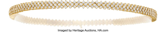 55268: Diamond, Gold Necklace  Stones: Full-cut diamond