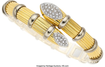 55106: Diamond, Gold Bracelet   Stones: Full-cut diamon