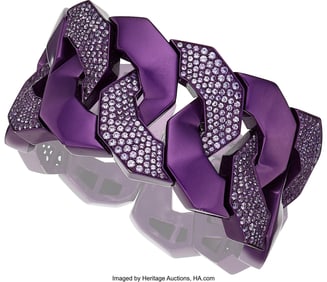 55037: Sabbadini Purple Sapphire, Titanium Bracelet  St