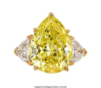 55269: Fancy Intense Yellow Diamond, Diamond, Gold Ring