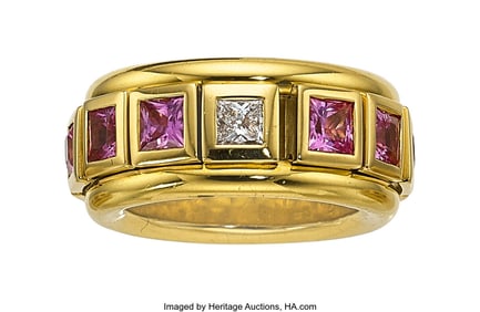 55108: Tamara Comolli Pink Sapphire,  Diamond, Gold Rin