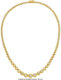 55366: Diamond, Gold Necklace  Stones: Round brilliant