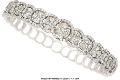 55277: Diamond, White Gold Bracelet  Stones: Full-cut d