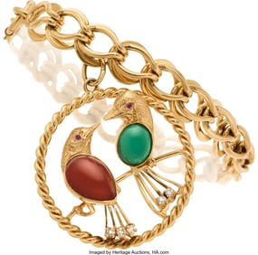 55058: Tiffany & Co. Diamond, Multi-Stone, Gold Bracele