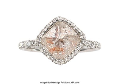 55383: Diamonds in the Rough Diamond,  White Gold Ring