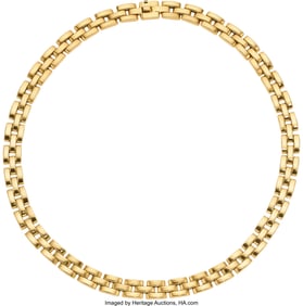 55064: Cartier Gold Necklace, French  Metal: 18k gold M