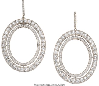 55288: Ivanka Trump Diamond, Enamel,  White Gold Earrin