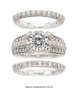 55392: A. Jaffe Diamond, White Gold Ring Set  Stones: R