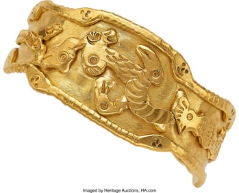 55070: Jean Mahie Gold Bracelet  Metal: 18k gold Marked