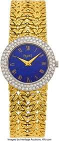 55213: Piaget Diamond, Lapis Lazuli, Gold Watch  Case: