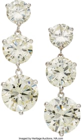 55295: Diamond, White Gold Earrings  Stones: Round bril