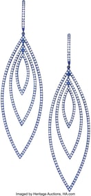 55135: Diamond, Titanium, Gold Earrings  Stones: Full-c