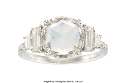 55136: Sabrina Diamond, Platinum Ring  Stones: Rose-cut