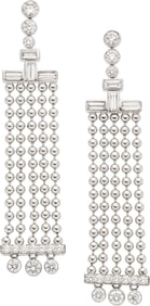 55079: Maria Canale Diamond, White Gold Earrings  Stone