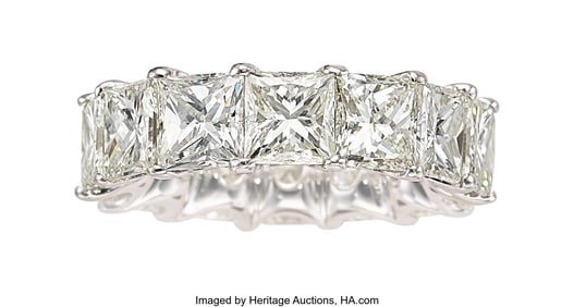 55406: Diamond, Platinum Eternity Band  Stones: Square-