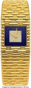 55221: Piaget Diamond, Lapis Lazuli, Gold Watch  Case:
