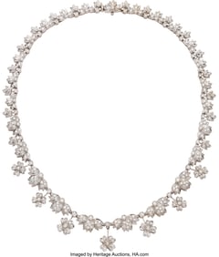 55145: Diamond, White Gold Necklace  Stones: Full-cut d