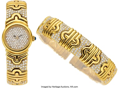 55227: Diamond, Gold Jewelry   Case: 21 mm, round, 18k