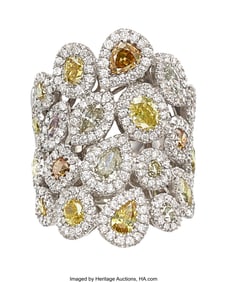 55413: Colored Diamond, Diamond, White Gold Ring  Stone