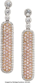 55414: Colored Diamond, Diamond, Gold Earrings  Stones: