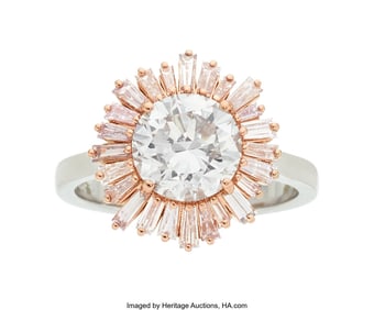 55416: Faint Pink Diamond, Colored Diamond, Gold Ring