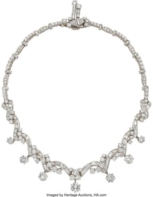 55417: Boucheron Diamond, Platinum Necklace, French  St