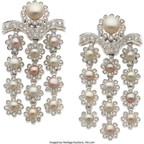 55315: Chantecler Diamond, Freshwater Cultured Pearl,