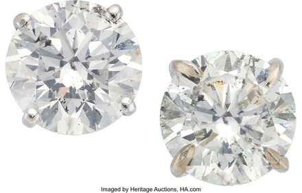 55418: Diamond, White Gold Earrings  Stones: Round bril