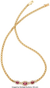 55156: Van Cleef & Arpels Ruby, Diamond, Gold Necklace