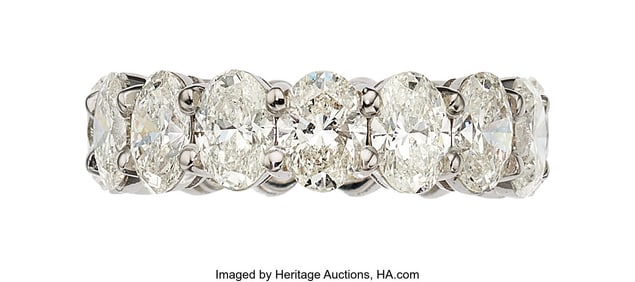 55318: Diamond, White Gold Eternity Band  Stones: Oval-