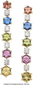 55321: Multi-Color Sapphire, Diamond, Platinum,  Gold E