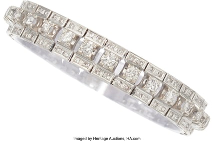55239: Diamond, White Gold Bracelet  Stones: Swiss-cut